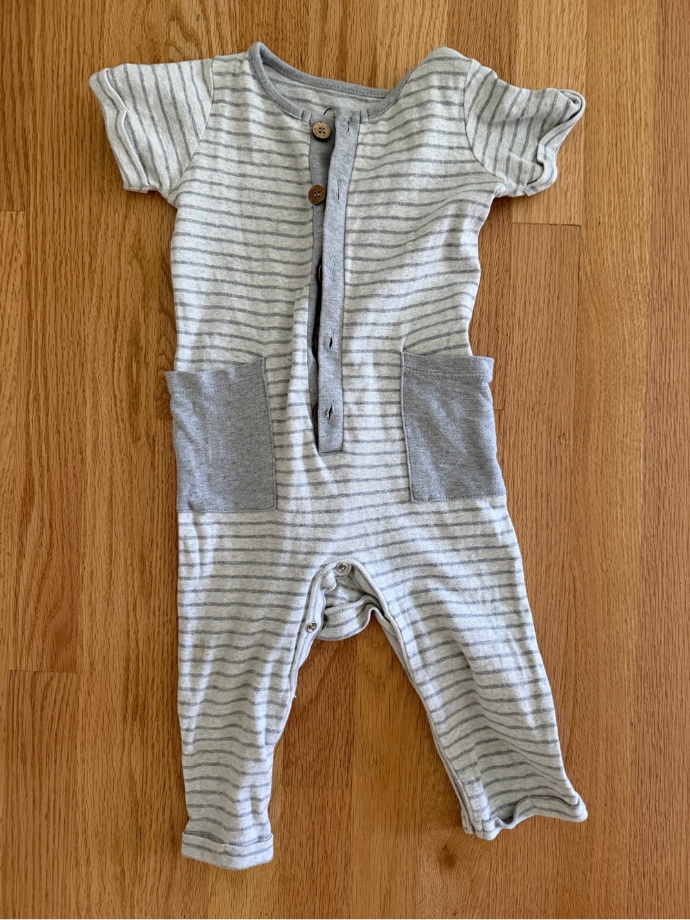 City Mouse Striped Cotton Romper